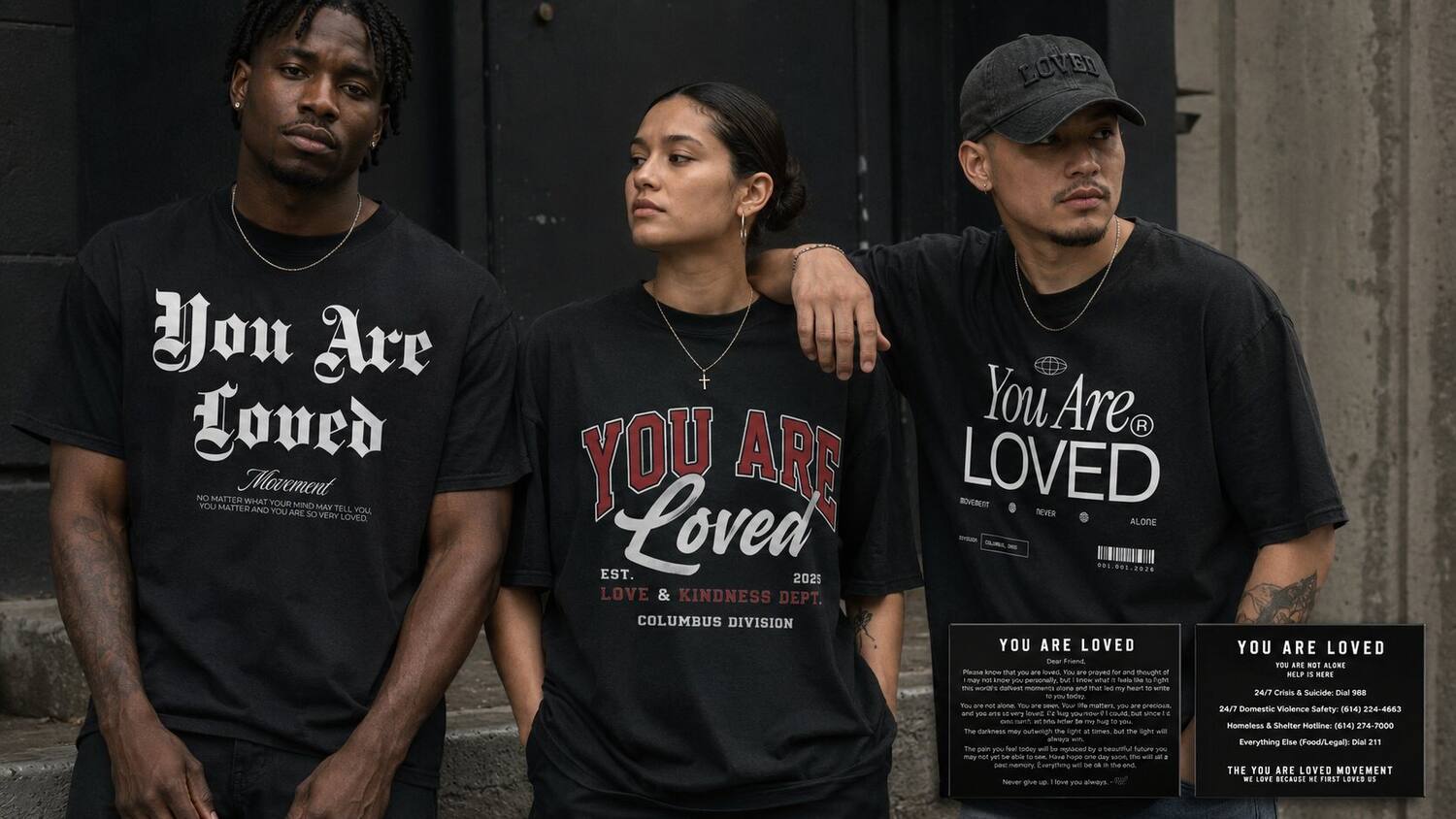 Group in You Are Loved tees